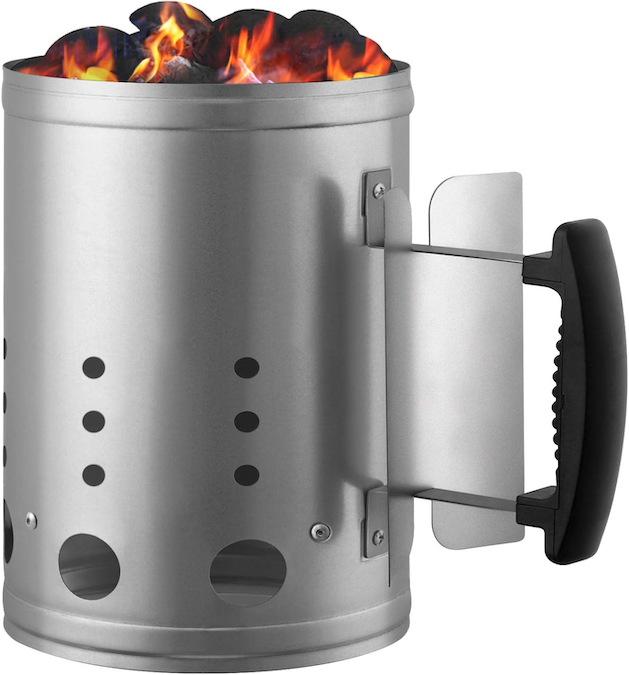 Nationalkrafts，Charcoal Chimney Starter - Galvanized Steel BBQ Grill Lighter, Heat-Resistant, Ready to Use