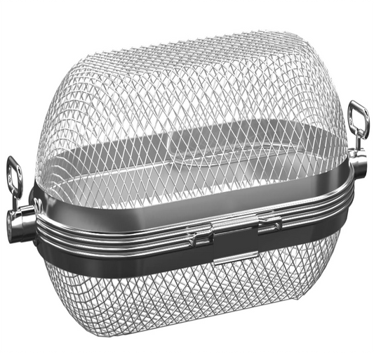 Nationalkrafts Universal Rotisserie Grill Basket - Stainless Steel, Fits Most Spit Rods, Ideal for Kabobs, Veggies & Fries