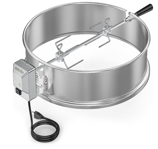 Nationalkrafts Rotisserie Ring Kit - Stainless Steel, Fits 22-Inch Charcoal Kettle & Similar Grills