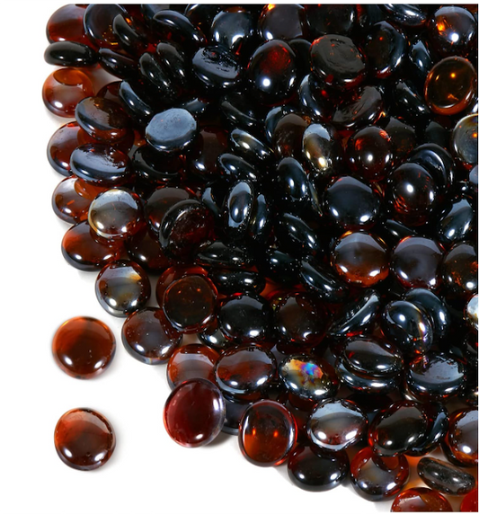 Nationalkrafts 10 lbs Amber Fire Glass Beads - 1/2 Inch for Fire Pits & Fireplaces