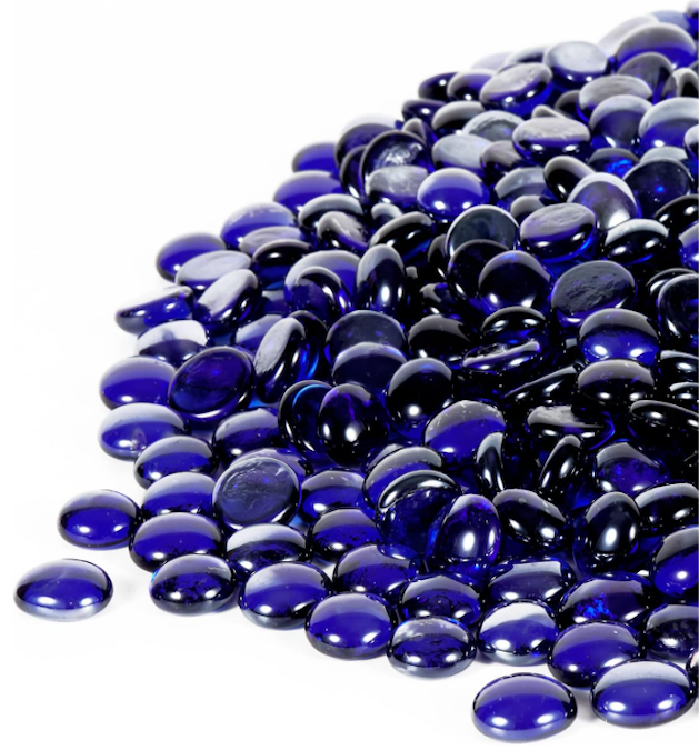 Nationalkrafts 10 lbs Cobalt Blue Fire Pit Glass Beads - 3/4 Inch for Fire Pits & Fireplaces